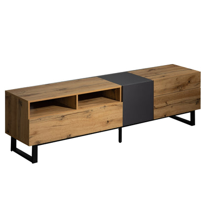 Modern TV Stand for 80'' TV with Double Storage Space