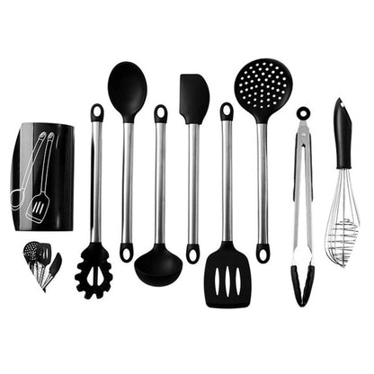 8PCS Silicone Kitchenware Cooking Spoon Soup Ladle-Egg Spatula Turner Kitchen Tools Cooking Utensil Set